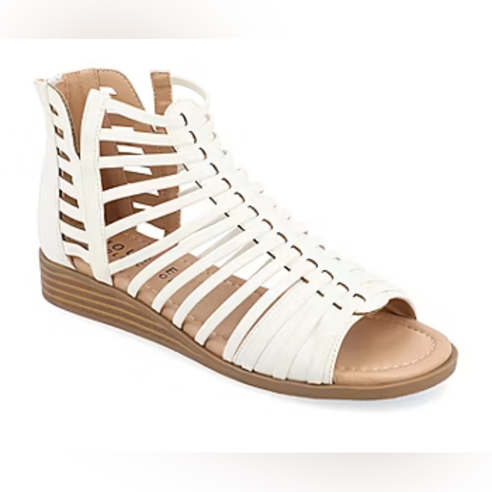 Journee Collection Womens‎ Delilah Gladiator Sandals. Size 6.5WD. Color: White